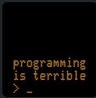 programming is terrible logo